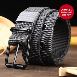 Cinto De Lona Respirável Masculino – Fivela Pin-Lock E Design Moderno De Ilhós Para Caminhadas/Academia/Comuta, Preto