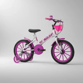 Bicicleta Bicicletinha Infantil Ultra Kids T  Aro 16  Branca E Rosa  - Ultrabike em Oferta na Shopee