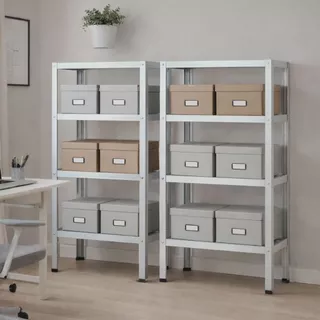 Kit 2 Unidades Prateleira Estante Aço 4 Bandejas Multiuso Galvanizada Antiferrugem Bipartida Livros Cozinha em Oferta na Shopee