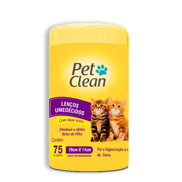 Lenço Umedecido Para Gato Pet Clean 75 Unidades | Shopee Brasil