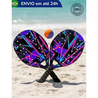 Kit 2 Raquetes Beach Tênis Tennis Esportivo Bt100 Unissex Top treino com Bolinha Premium Original em Oferta na Shopee
