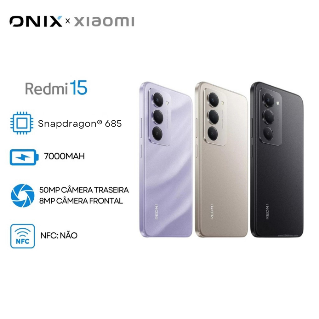 Xiaomi Redmi 15 4G, Processador Snapdragon® 685, Câmera 50MP