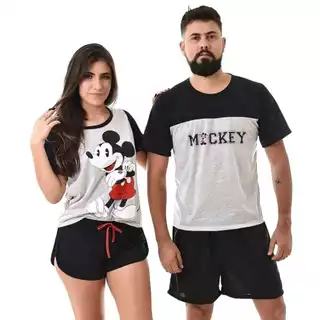 Kit 02 Pijama Casal Adulto Em Malha PV Light Verão Masculino e Feminino em Oferta na Shopee