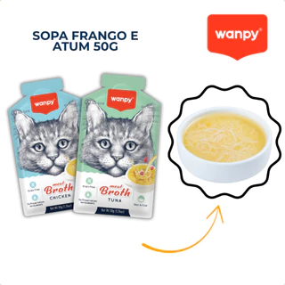 Petisco Wanpy Meat Broth para Gatos 50g Caldo Sopa Natural Snack Úmido Sabores em Oferta na Shopee