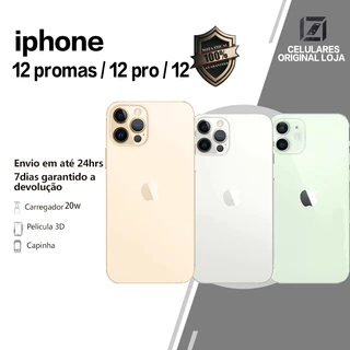 100% Original VITRINE Celular iPhone 12/ 12 Pro/ 12 Pro Max 64/128GB em Oferta na Shopee