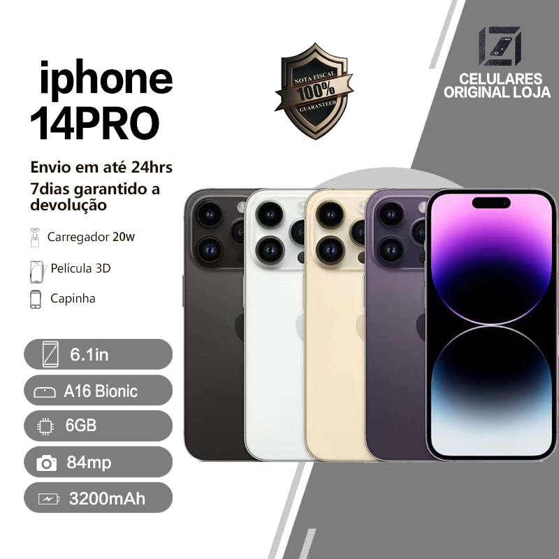 Celular Apple iPhone 14 Pro 128GB 5G Dual Sim Original | Shopee Brasil