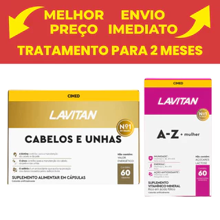 Lavitan Hair Cabelos e Unha  com 60 Cápsulas + 1 Lavitan Mulher com 60 cápsulas- Cimed em Oferta na Shopee