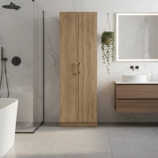 Armário Utilitário Banheiro 2 Portas Noce Carraro em Oferta na Shopee