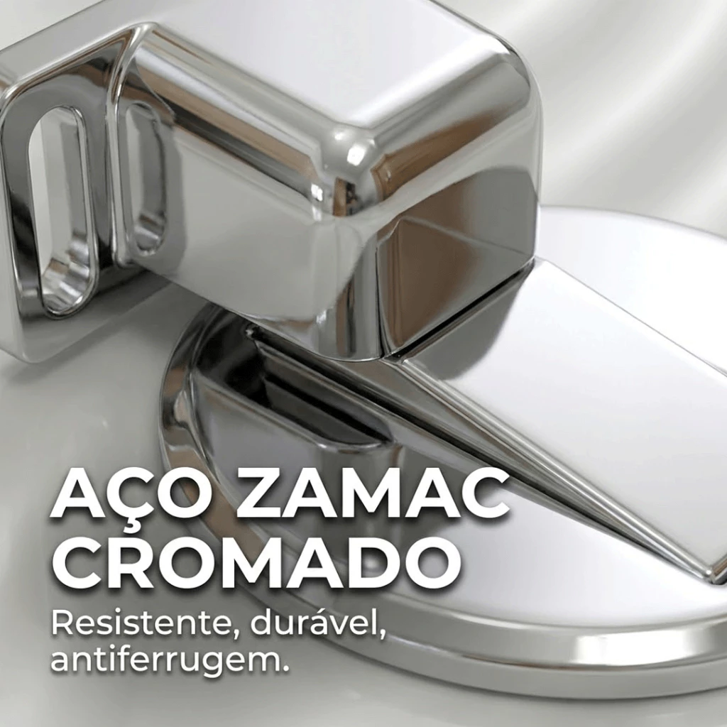 Prendedor Trava de Porta Magnético Slim Cromado — foto 2 de 3