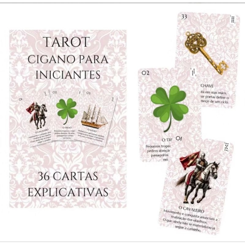 Baralho Tarot Cigano Para Iniciantes 36 Cartas Plastificadas | Shopee ...