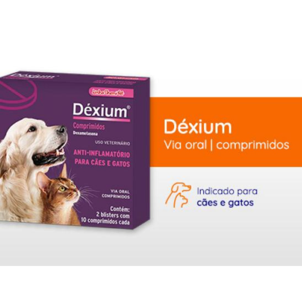 Dexium 20 Comprimidos Anti Inflamatório Anti Alérgico para Cães e Gatos ...