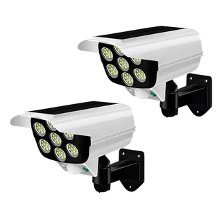 Câmera Falsa Sensor Presença Com 77 Led 60W Antifurto Ladrão Refletor Solar em Oferta na Shopee