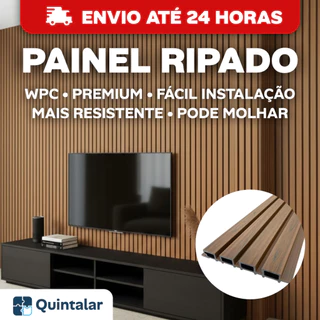 Kit Placas Painel Ripado de Madeira 53,7 x 16 cm Ecológica WPC Parede Teto Decorativo