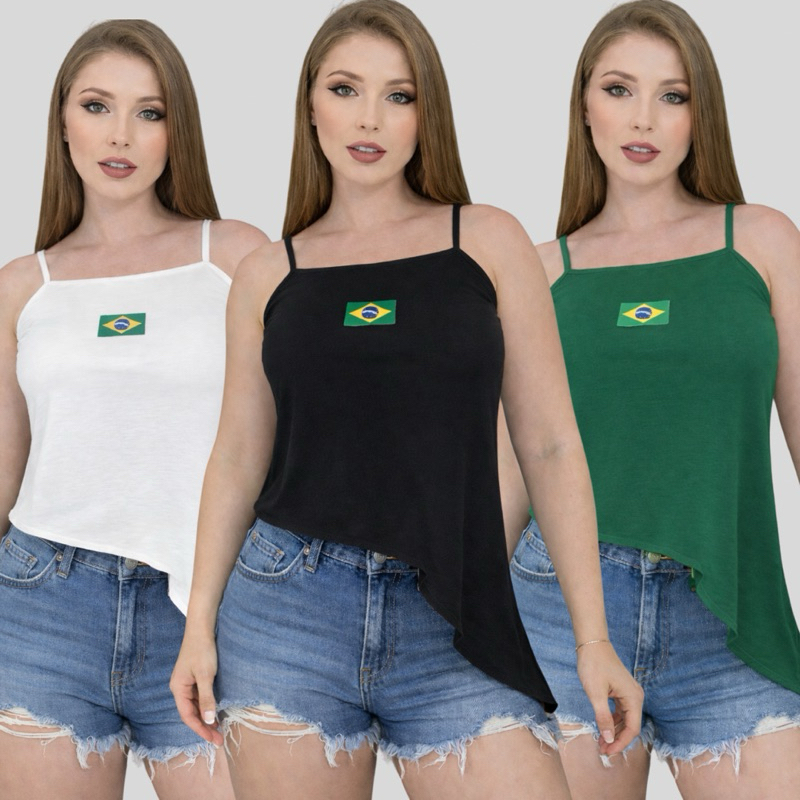 Blusa Regata Brasil Feminina Copa 2026 Patriota Promoção Moda Verão em Oferta na Shopee