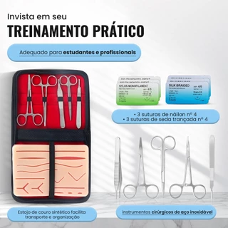 Kit com 25 pecas Simulador De Sutura Treino Com Pinça Pinca Veterinaria em Oferta na Shopee
