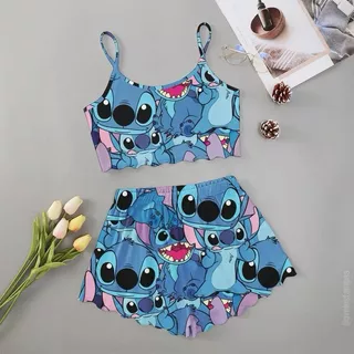 Pijama Feminino Cropped Curto Ondinha - Conforto e Estilo com Estampas Divertidas em Oferta na Shopee
