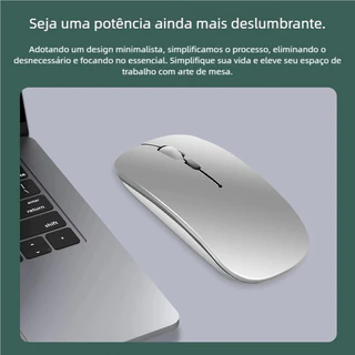 Mouse Wireless LED RGB - Bateria Interna Recarregável para Home Office