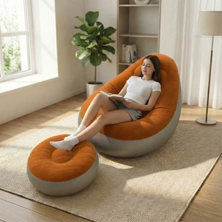 Conjunto Poltrona Puff Inflável Ultra Lounge Portátil Descanso Preguiçoso Sofá Poltrona Para Camping Praia Casa Ao Livre em Oferta na Shopee