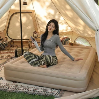 ✨【Novidades】Colchão Inflável Casal Inflável até 300 kg + Bomba Embutida + Travesseiro Para Camping Praia Casa Ao Livre em Oferta na Shopee
