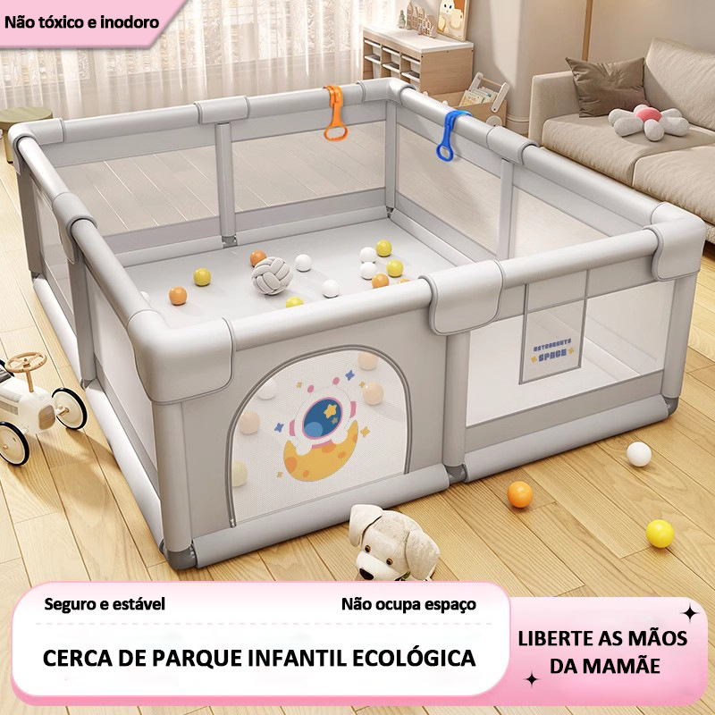 Cercadinho de Bebê Parquinho Dobrável | Seguro com Ventosas, Alças e ...