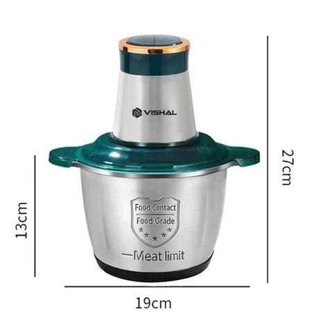 Triturador de alimentos elétrico 2 l - processador carne legumes 2 velocidades bivolt inox fácil limpeza