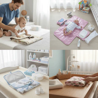 Trocador Portátil Impermeável para Viagens Bolsa Maternidade com Porta Fralda e Lenço Umedecidos em Oferta na Shopee