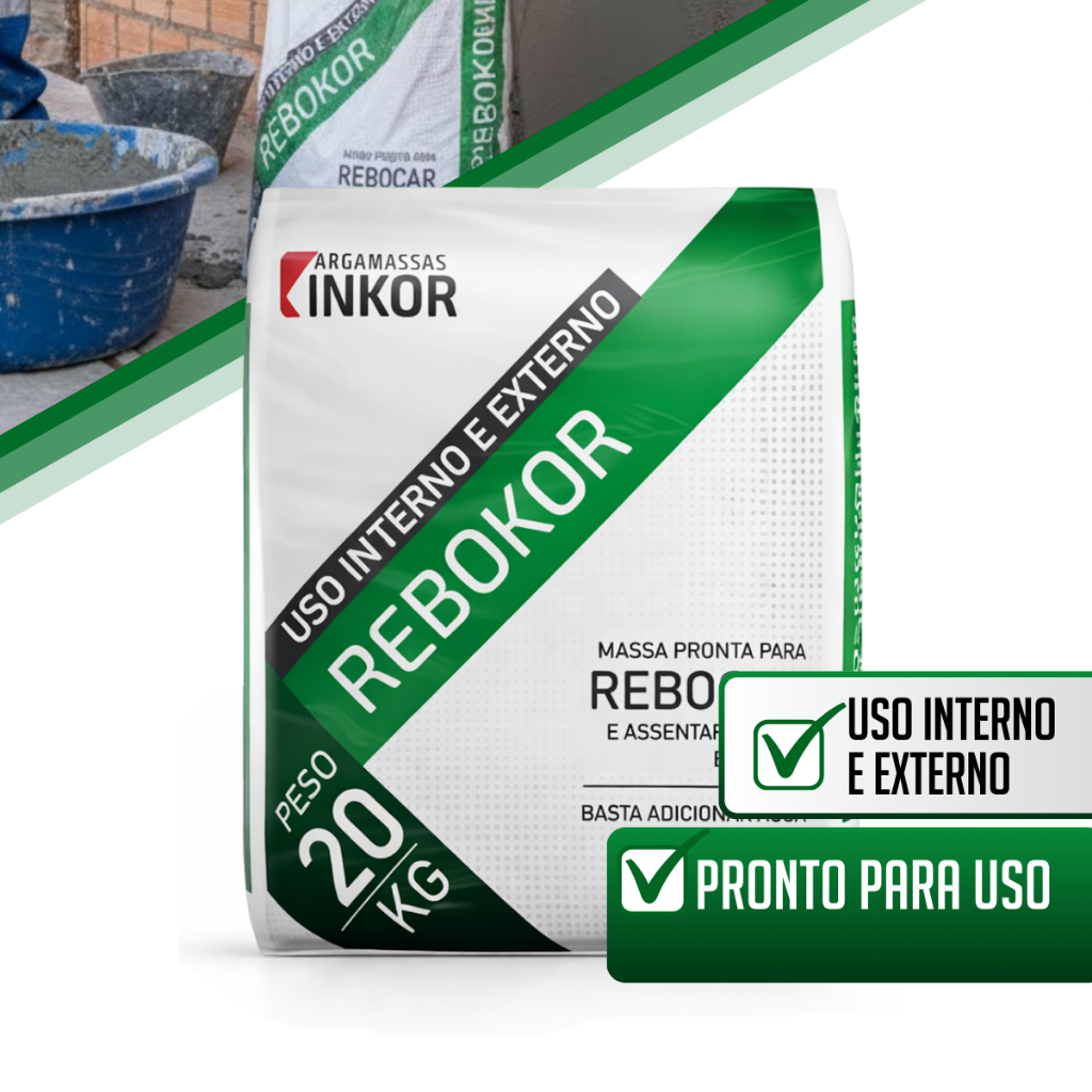 Massa para reboco pronta, assentamento de tijolos, blocos Rebokor 20kg ...