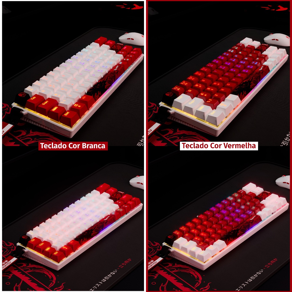 Teclado Mecânico Keycaps Personalizado com Fitinha Courtesy 65