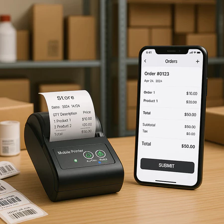 Mini Impressora Bluetooth Térmica 58mm Portátil Compatível com Android iOS Pc Sem Fio Ifood Cupom
