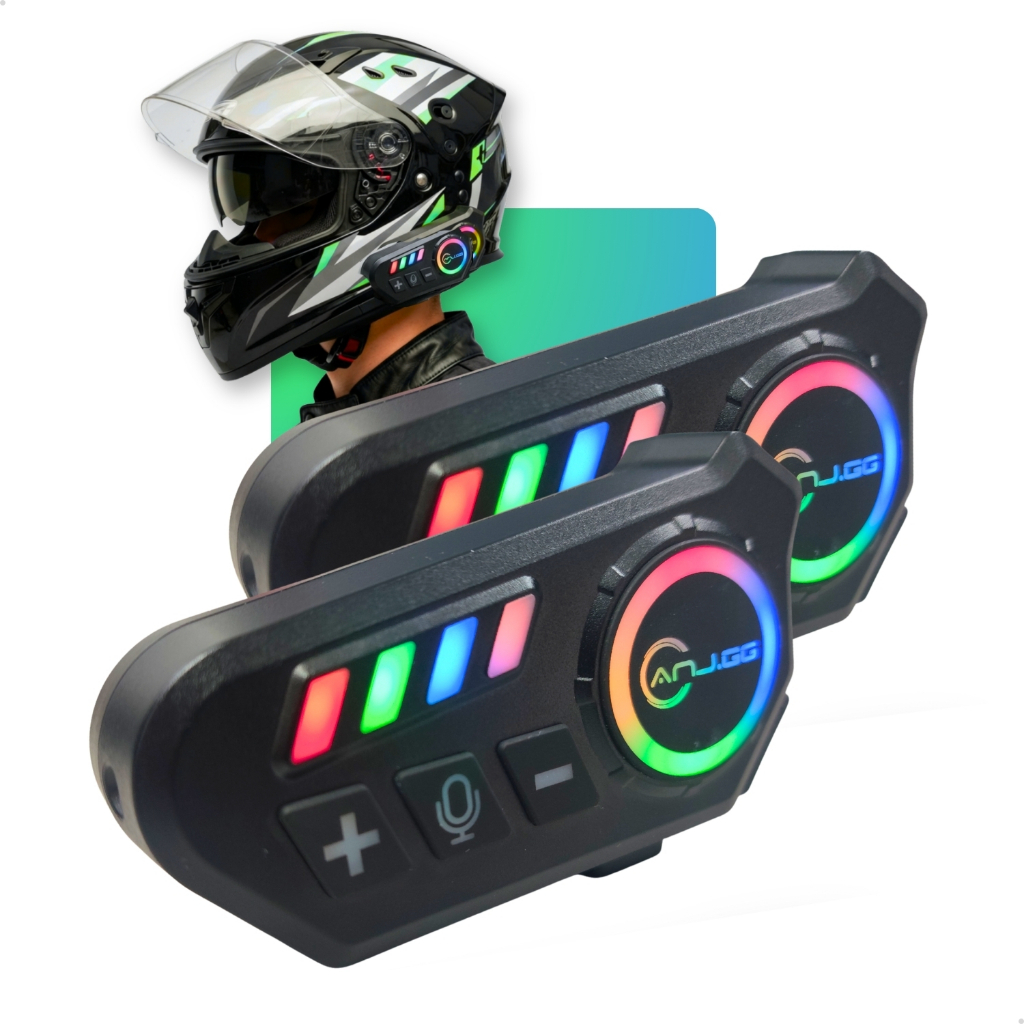 Par Intercomunicador Fone Via Bluetooth Com Microfone Para Capacete ...