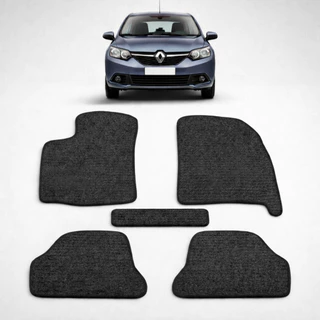 Kit de tapetes 5 peças específico Carpete Renault Sandero 2014 15 2016 Carpete Res-Preto