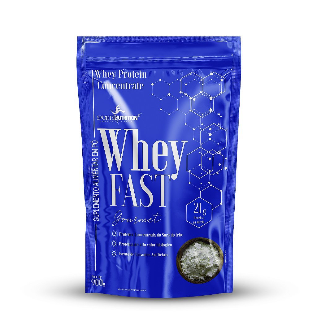 Whey Fast Gourmet 900g – Whey Protein Concentrado • 21g Proteína Sabor ...
