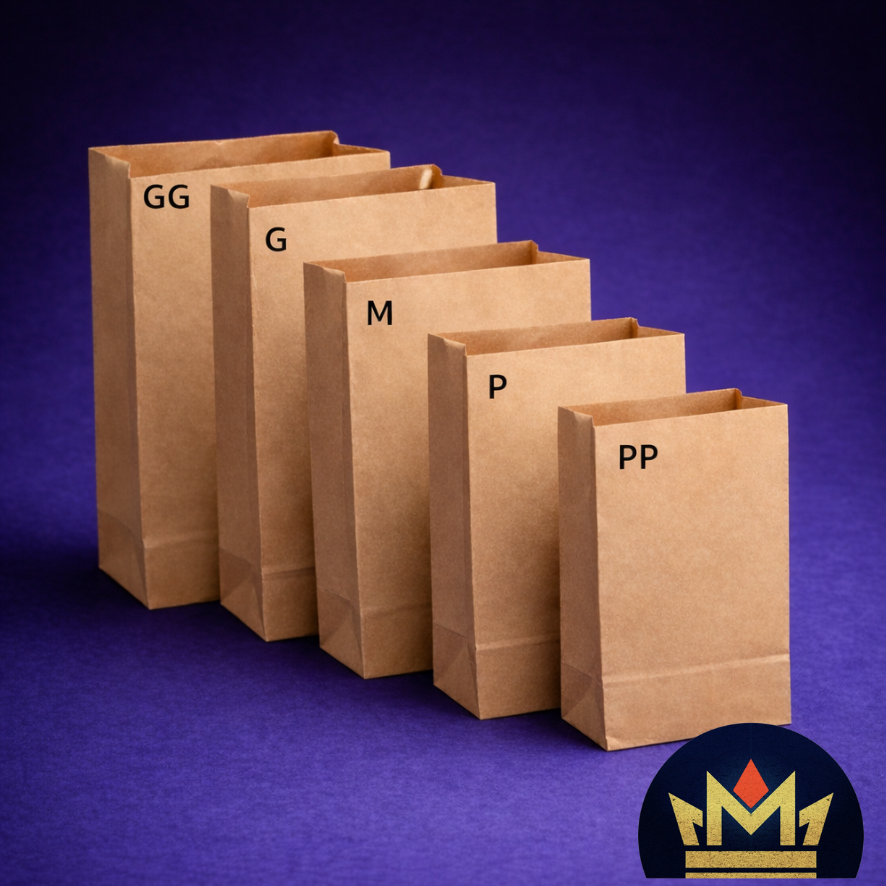 Saco Kraft para Delivery | PP P M G GG – Papel Kraft Reforça