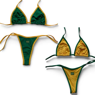 Kit 2 Biquíni Brasil Feminino Fita Marquinha Cortininha Fio Dental em Oferta na Shopee