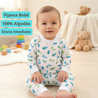 Pijama Para Bebe Sortido Menina e menino Camiseta Manga Longa e Calça Meia Estação Infantil em Oferta na Shopee