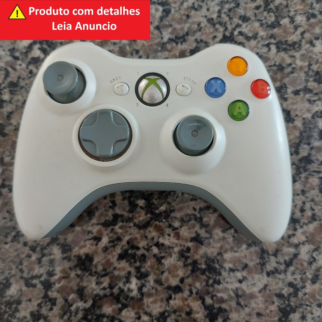 Controle Xbox 360 Branco Original Sem Fio - Leia Anuncio Branco (Usado)