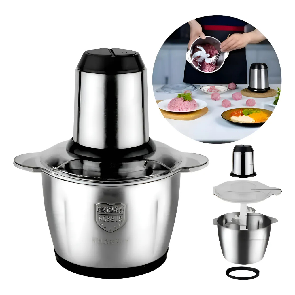 Processador De Alimentos Inox Elétrico Moedor De Carne Tritu
