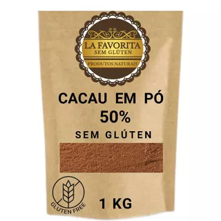 CACAU EM PÓ 50%  - 1 KG ou 500 G Cacau  - Cor Intensa - Sem Lactose - Sem Glúten em Oferta na Shopee