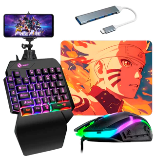 Kit Mobilador Completo Teclado One Hand Uma Mao Hub Tipo C em Oferta na Shopee