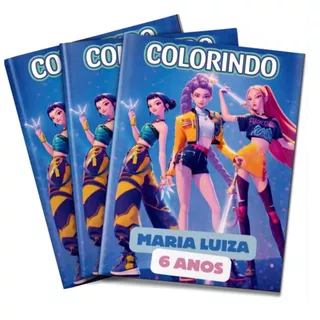 Livro de colorir Guerreiras do KPOP Lembrancinha personalizada em Oferta na Shopee