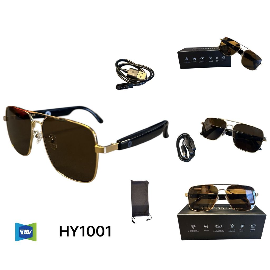 Óculos Inteligente Bluetooth HY1001 Smart Glasses Com Áudio UV400 ...