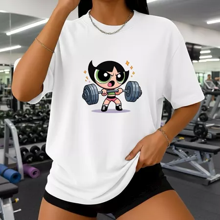 Camiseta fitness feminina meninas super poderosa – algodão premium estampada