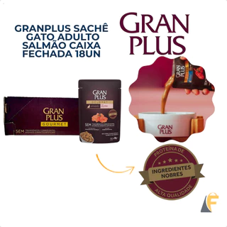 Ração Úmida Salmão Gran Plus Gourmet Gato Adulto Sachê 85g em Oferta na Shopee