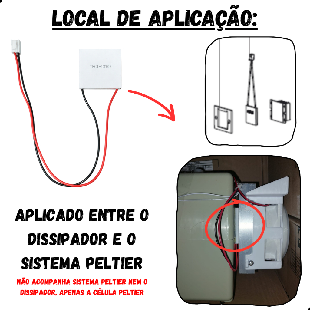 Célula Pastilha Peltier Tec1-12706 Purificador Electrolux Pa20g