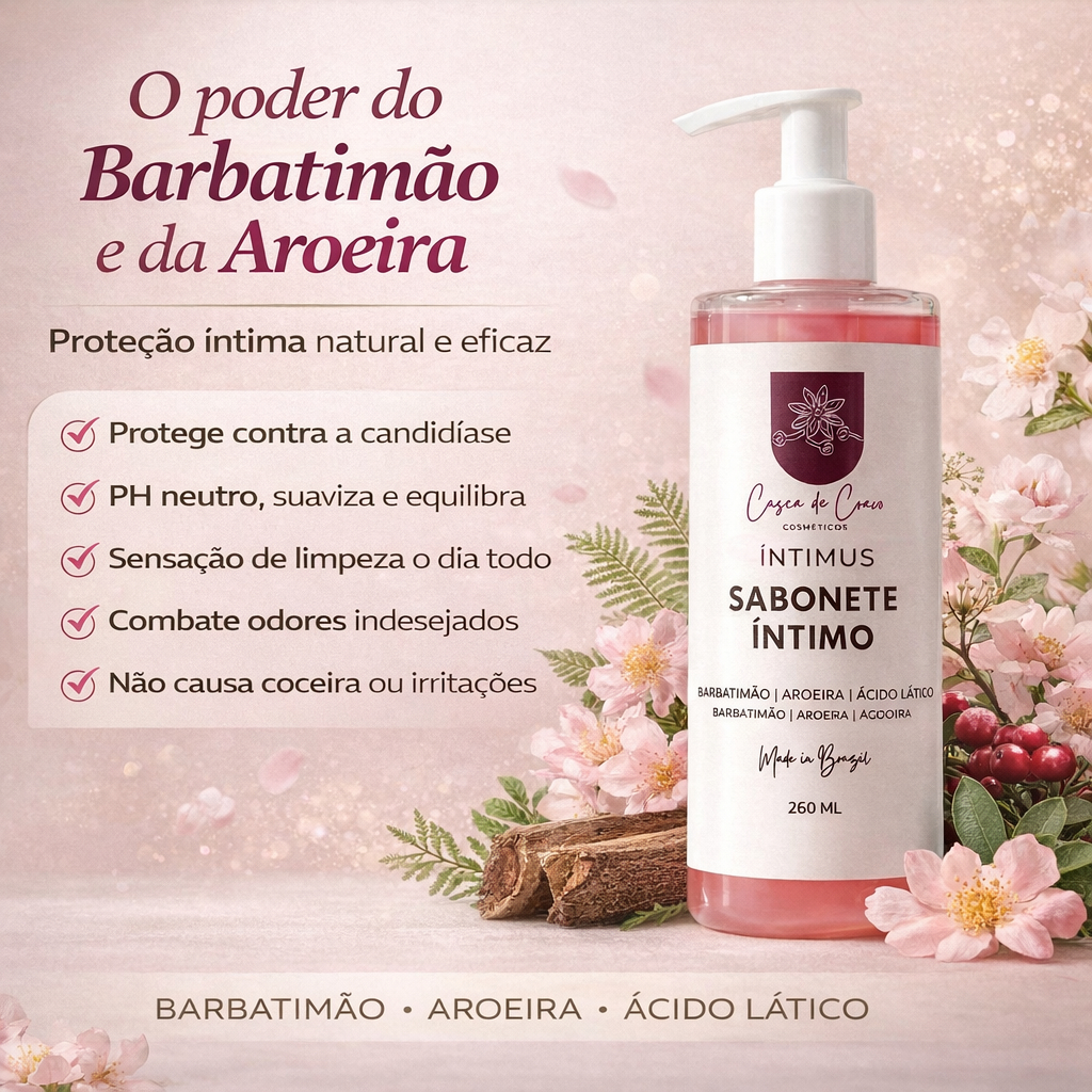 Sabonete Íntimo De Barbatimão e Aroeira Candidíase - 250ml | Shopee Brasil