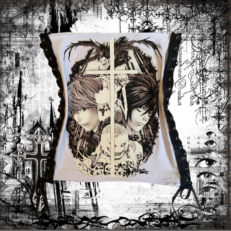 Tube Top Death Note Ilhós | Alternativo, Gótico, Dark, Y2k, Grunge ...