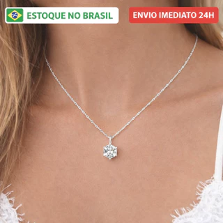 Colar Feminino Ponto de Luz Zircônia Super Brilhante Luxo | Elegante Minimalista | Envio 24h Brasil