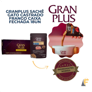 Gran Plus Ração Úmida Gourmet Gatos Castrado Frango 85g Sachê em Oferta na Shopee