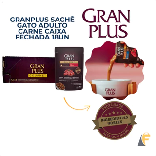 Gran Plus Ração Úmida Gourmet Gato Adulto Sabor Carne 85g Caixa com Sachê em Oferta na Shopee