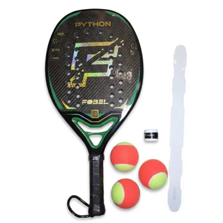 Raquete de Beach Tennis Python - FOBEL + PROTETOR + OVERGRIP + BOLAS em Oferta na Shopee